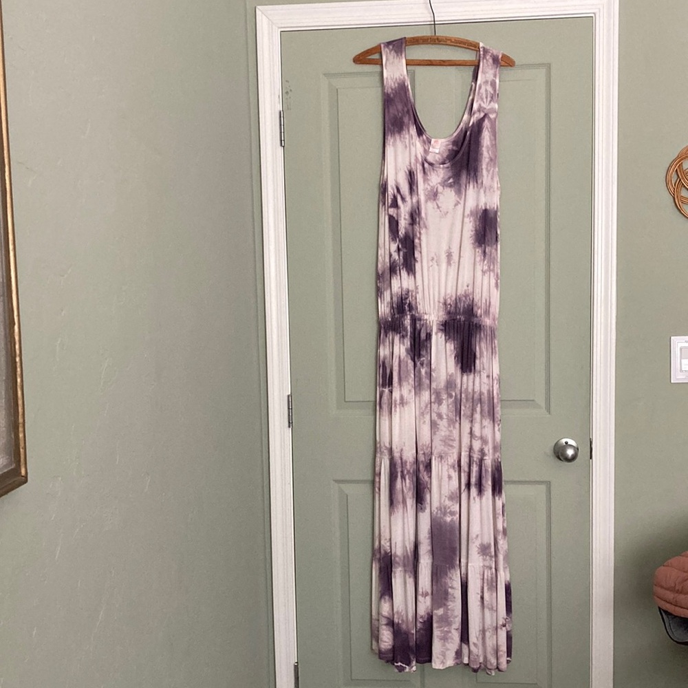 Purple Tie-Dye Maxi Dress